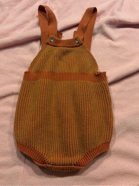 Cat & Jack Baby Girls Orange
Rib Knit Sweater Overall
Romper Size 18 months